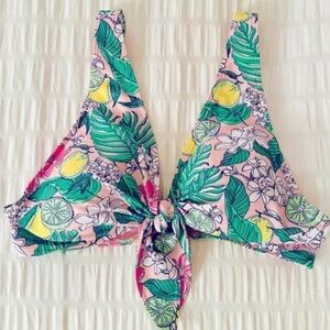 VINEYARD VINES, Painted Palm Bikini Top Pink Cloud, Size X-Large, NWT
